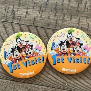 Disneyland 1st Visit Buttons Disney Pals Welcome